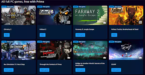 Free PC Games with Prime