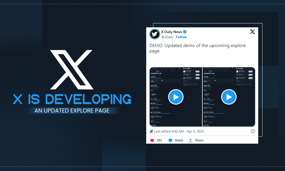 x is delveloping an update