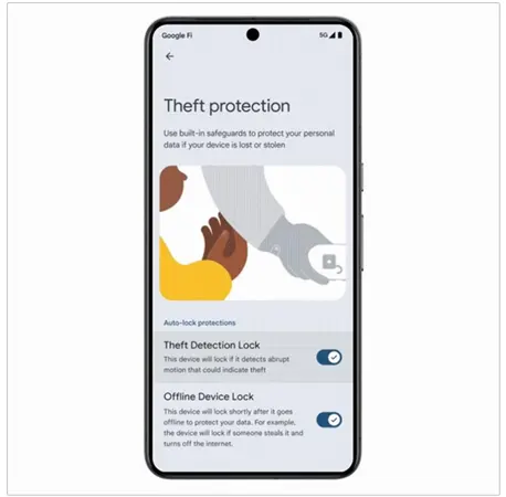 New Theft Protection Screen in Android