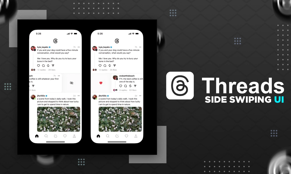 threads side swiping ui