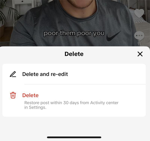 Delete and Re-edit – TikTok