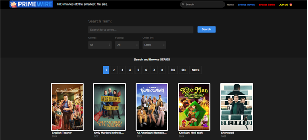 Primewire homepage