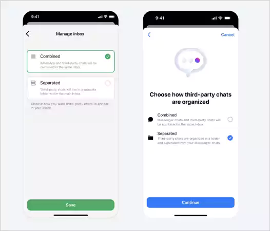 WhatsApp and Messenger third-party app support