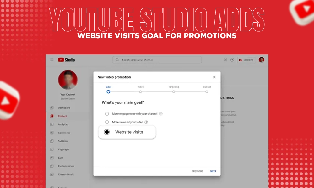 youtube studio adds website