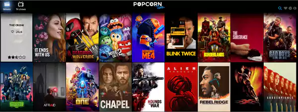 Popcorn Time home page