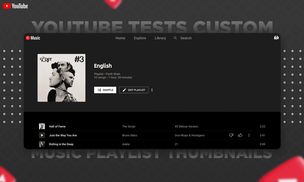 youtube testing music custom playlist thumbnails