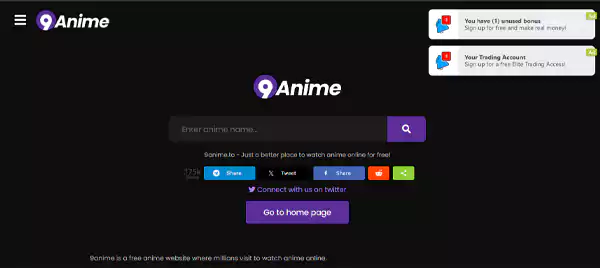 9Animes Homepage