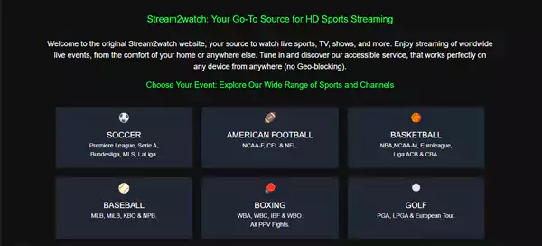 Stream2Watchs Homepage