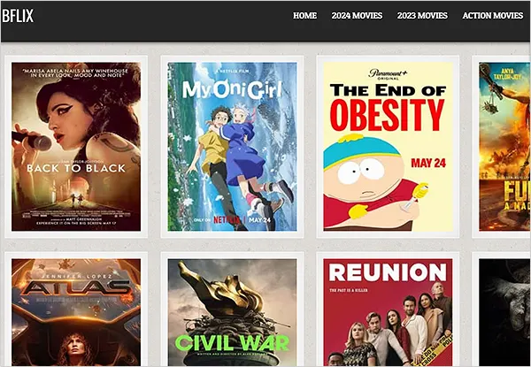 Bflix homepage