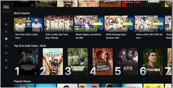 Disney + Hotstar site